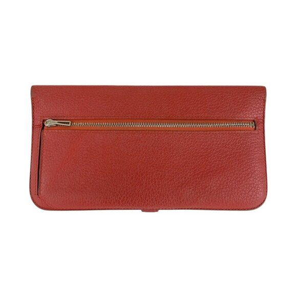 HERMES Red Leather Wallet - Picture 2 of 10